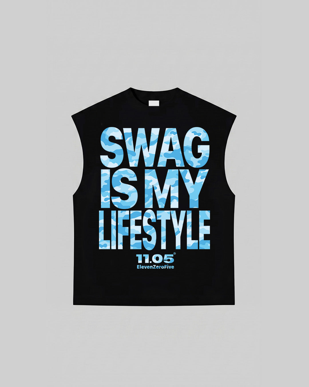 "SWAG IS MY LIFESTYLE" SKY EDITION - Tank Top, 280 GSM organic cotton, made in Italy