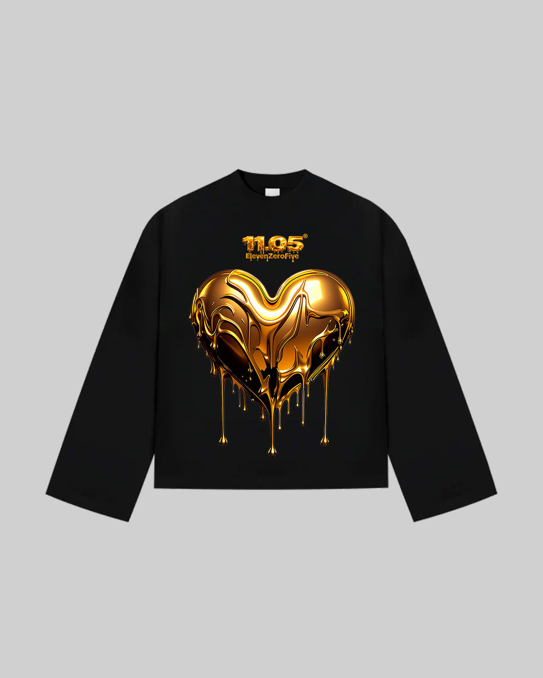"Gold Heart" Long Sleeve, 280 GSM organic cotton, made in Italy