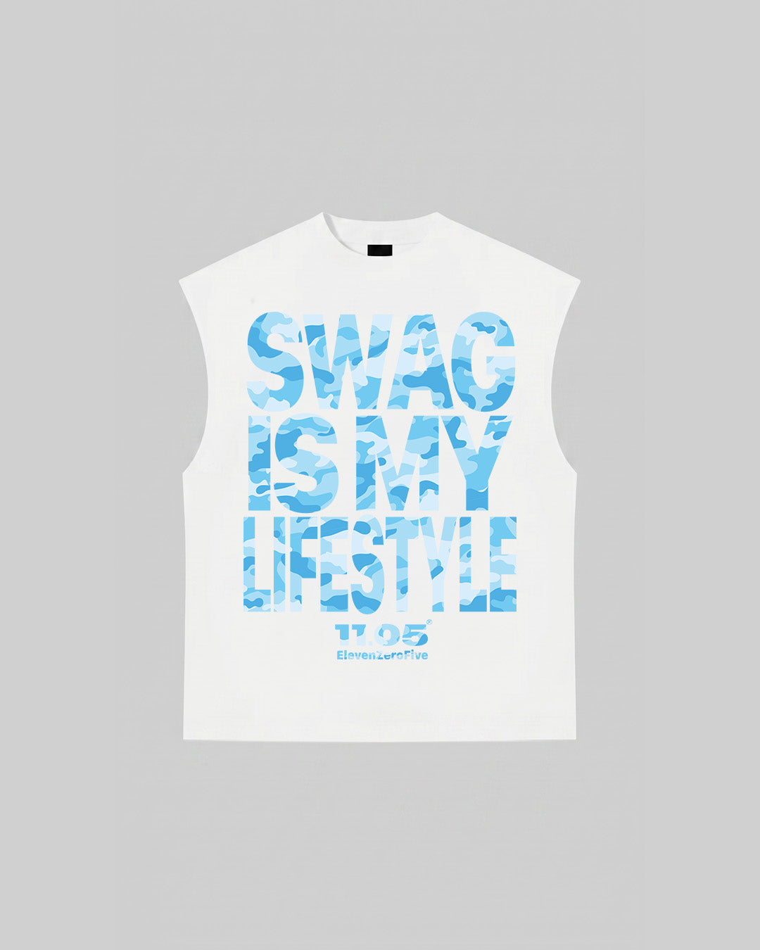 "SWAG IS MY LIFESTYLE" SKY EDITION - Tank Top, 280 GSM organic cotton, made in Italy