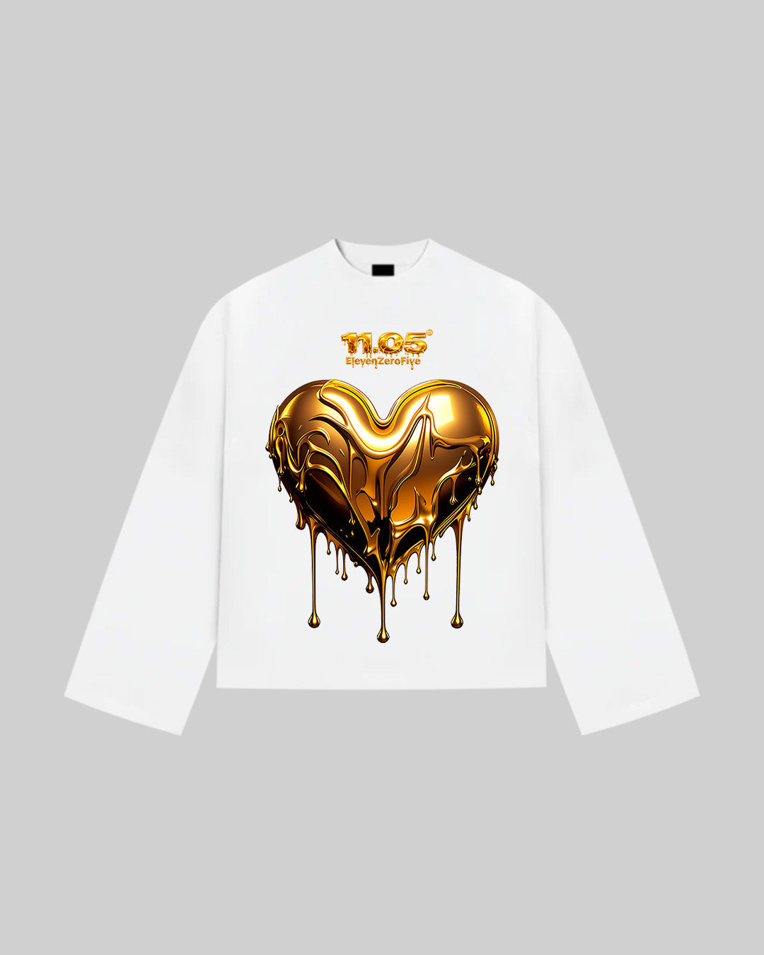 "Gold Heart" Long Sleeve, 280 GSM organic cotton, made in Italy