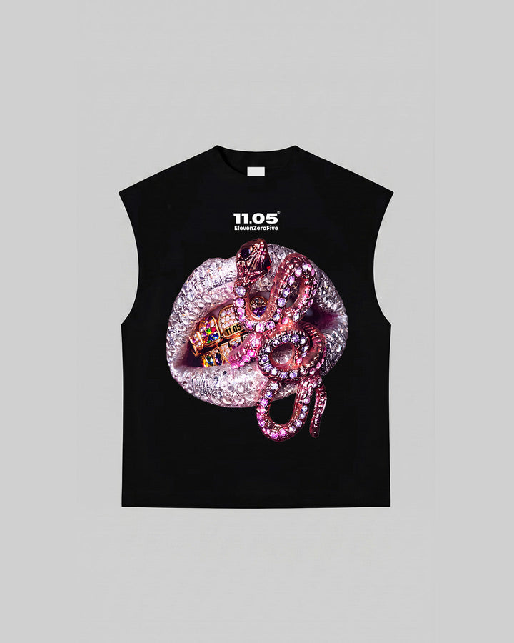 "Snake Grillz" Tank Top, 280 GSM organic cotton, made in Italy