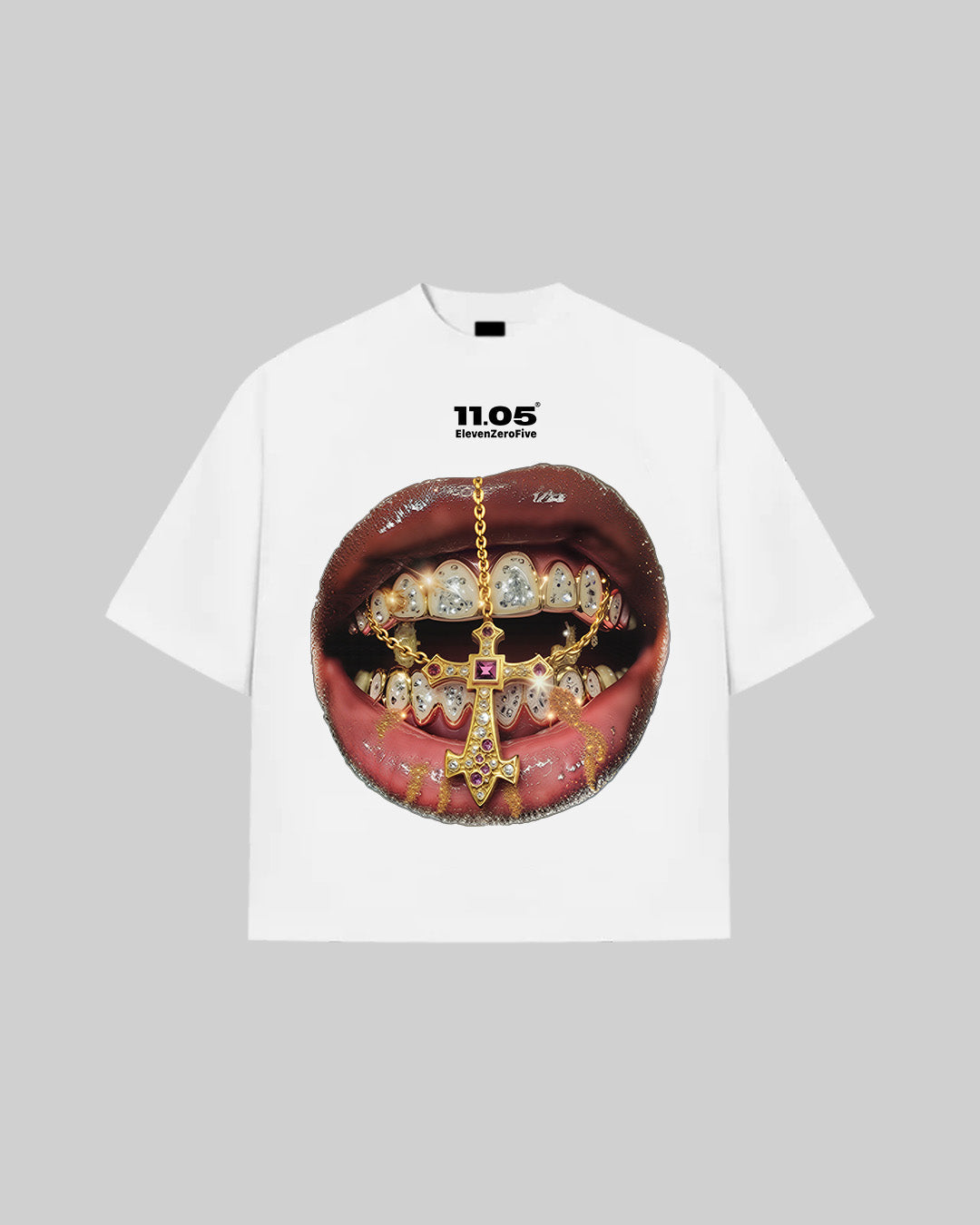 "Gold Grillz" T-Shirt, 280 GSM organic cotton, made in Italy