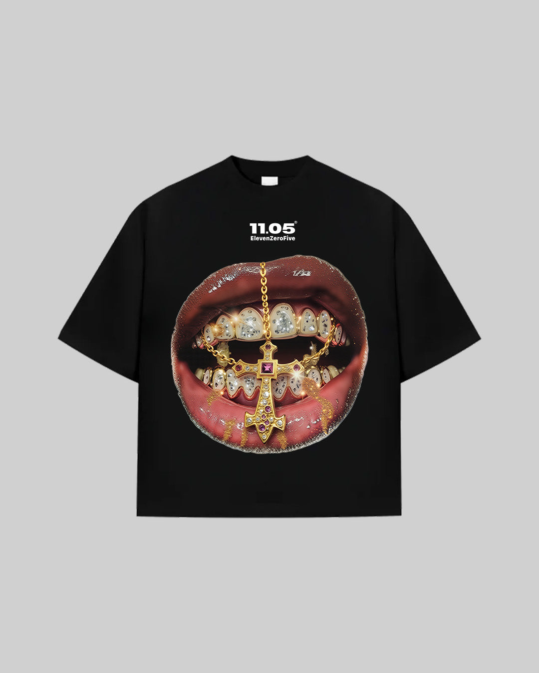 "Gold Grillz" T-Shirt, 280 GSM organic cotton, made in Italy