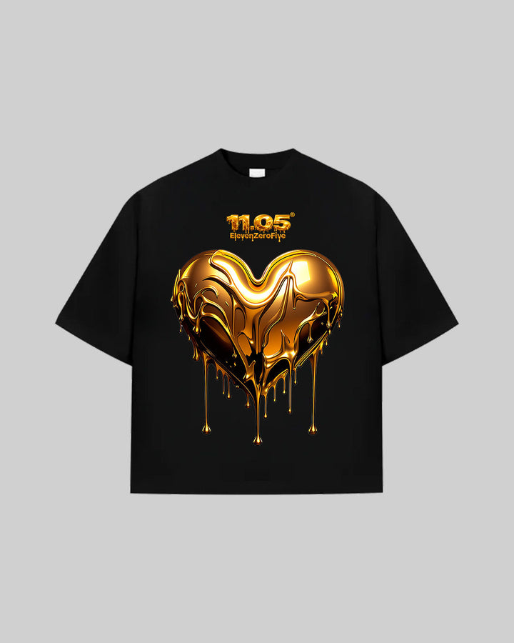"Gold Heart" T-Shirt, 280 GSM organic cotton, made in Italy