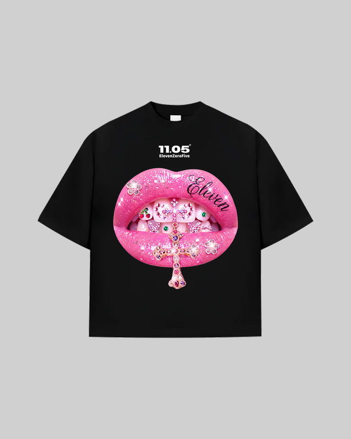 "Pink Grillz" T-Shirt, 280 GSM organic cotton, made in Italy