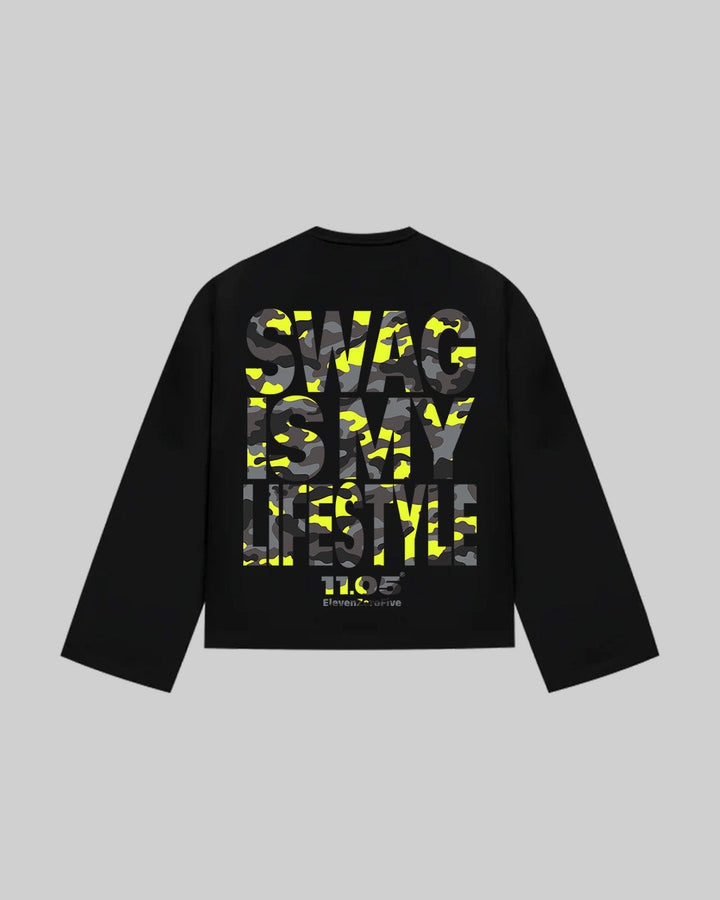 "SWAG IS MY LIFESTYLE" VOLT EDITION - Long Sleeve, 280 GSM organic cotton, made in Italy