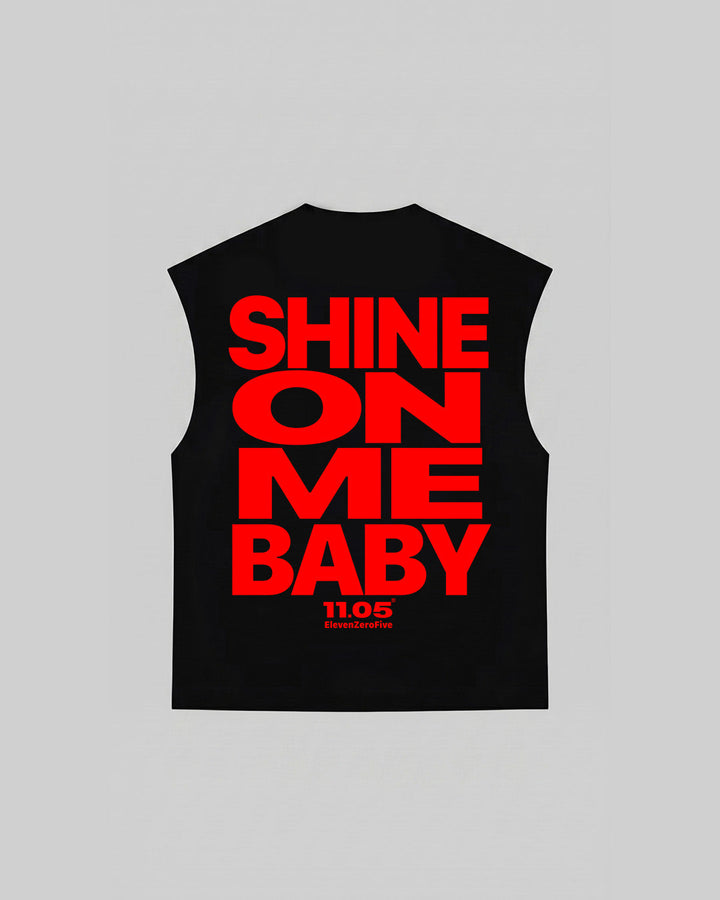 "SHINE ON ME BABY" Tank Top | Red Edition, 280 GSM organic cotton, made in Italy