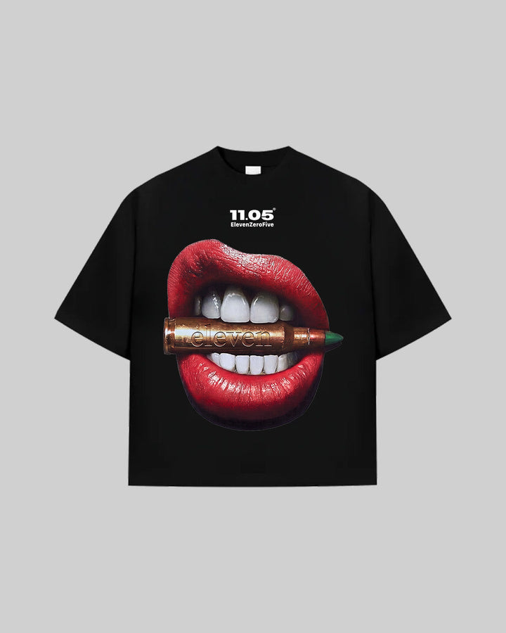 "Bullet Lips" T-Shirt, 280 GSM organic cotton, made in Italy