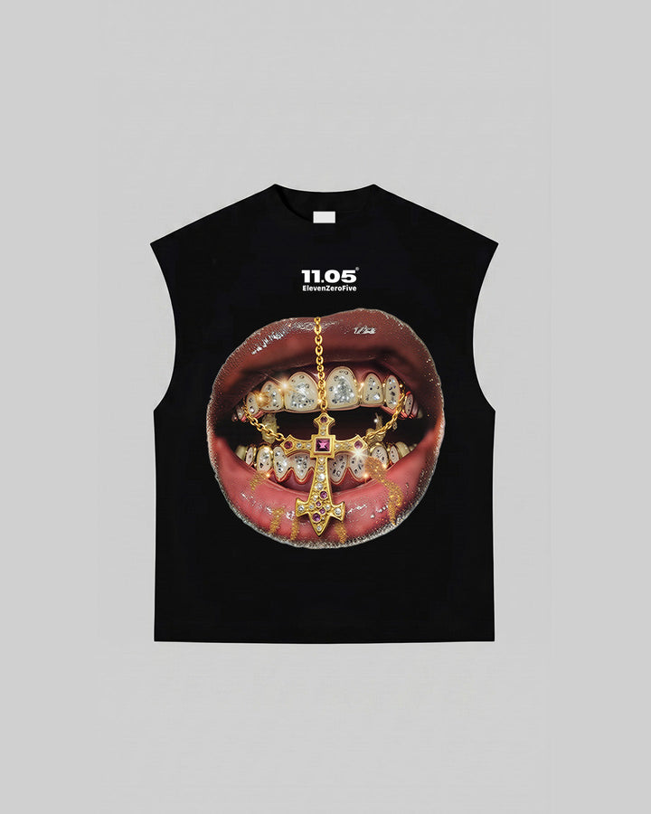 "GOLD GRILLZ" Tank Top, 280 GSM organic cotton, made in Italy