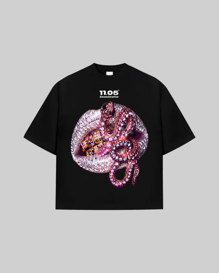 "Snake Grillz" T-Shirt, 280 GSM organic cotton, made in Italy