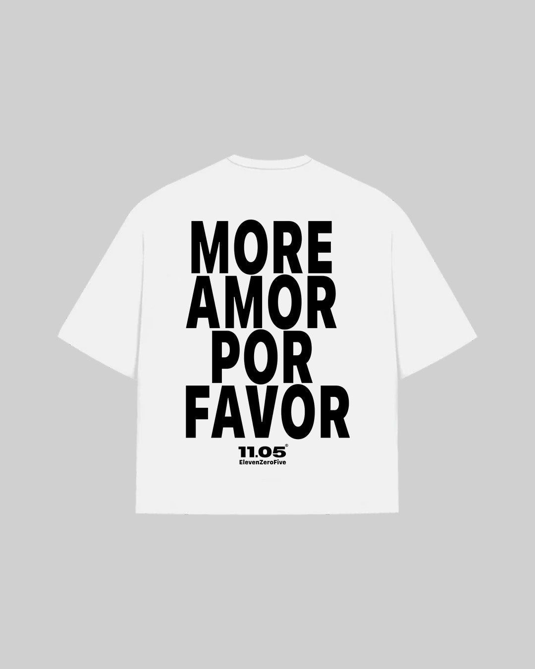 "MORE AMOR POR FAVOR" T-Shirt, 280 GSM organic cotton, made in Italy