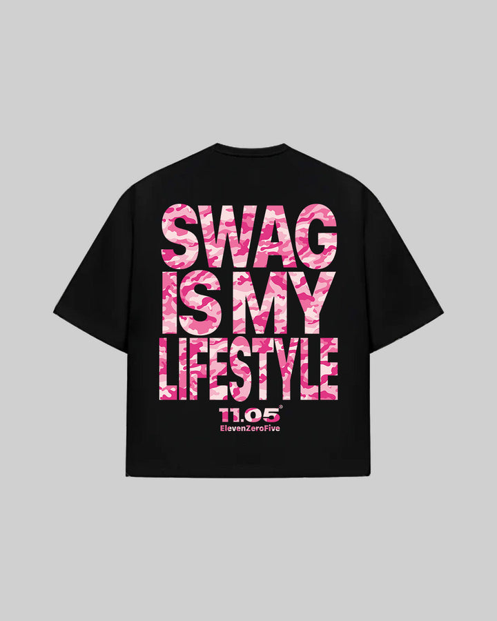 "SWAG IS MY LIFESTYLE" ROSE EDITION - T-Shirt, 280 GSM organic cotton, made in Italy