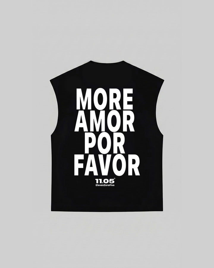 "MORE AMOR POR FAVOR" Tank Top, 280 GSM organic cotton, made in Italy