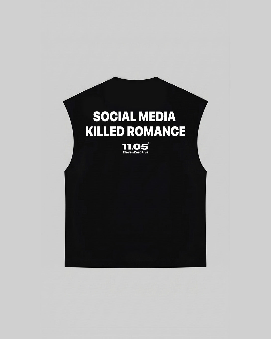 "SOCIAL MEDIA KILLED ROMANCE" Tank Top, 280 GSM organic cotton, made in Italy