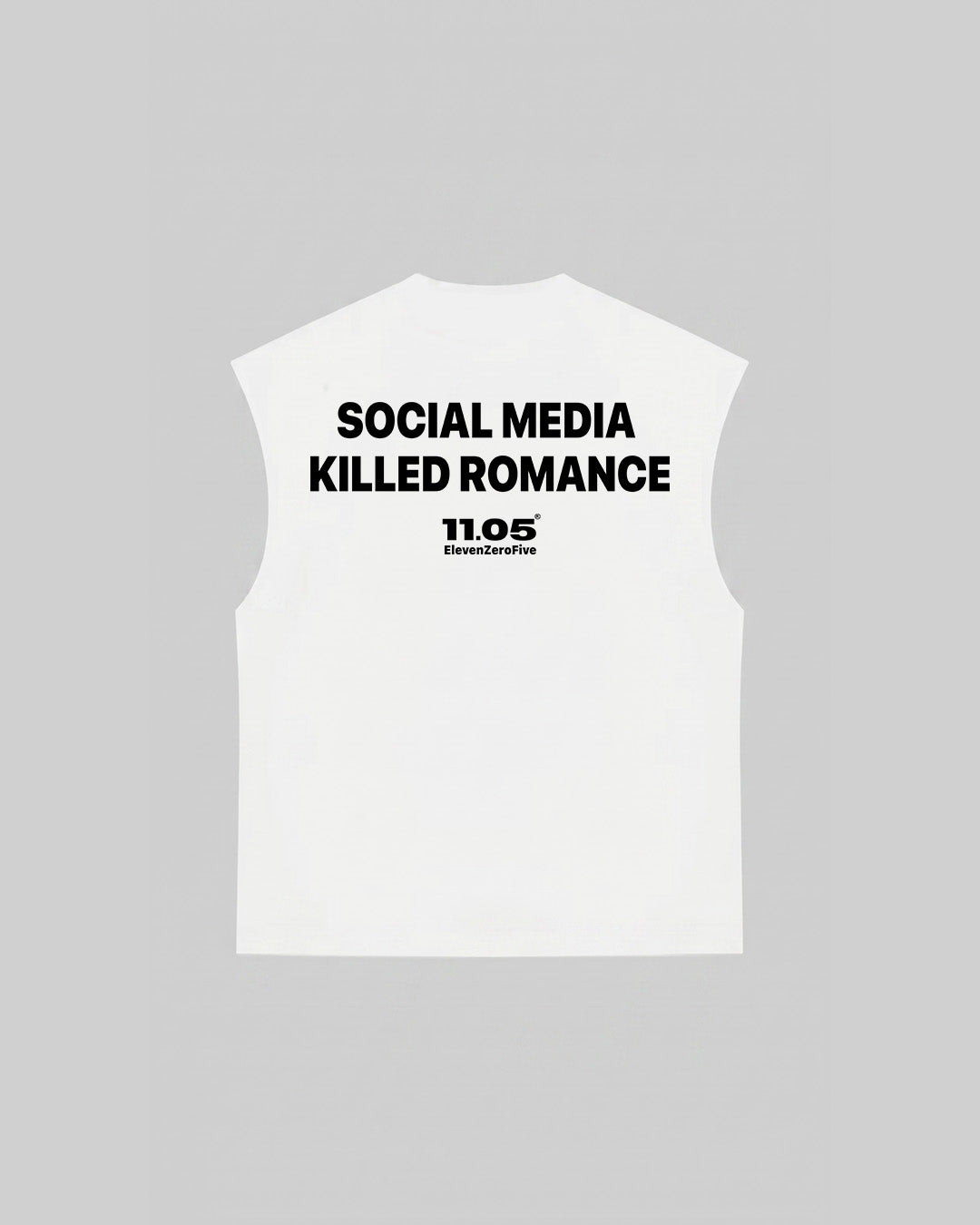 "SOCIAL MEDIA KILLED ROMANCE" Tank Top, 280 GSM organic cotton, made in Italy