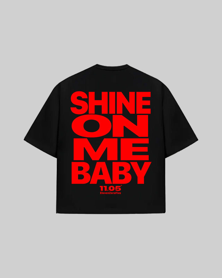 "SHINE ON ME BABY" T-Shirt | Red Edition, 280 GSM organic cotton, made in Italy