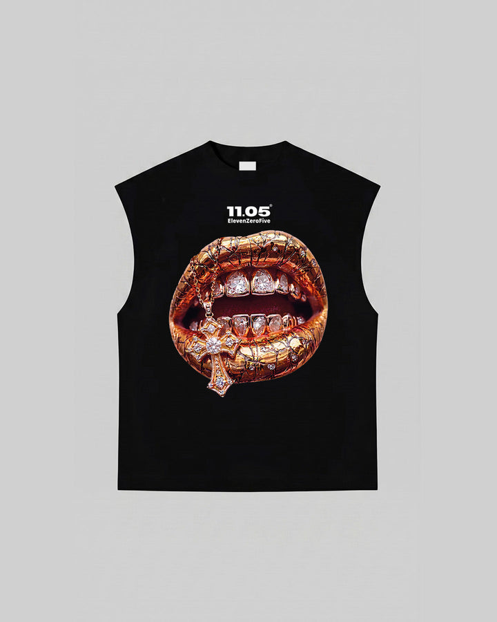 "GOLD BLESSED" Tank Top, 280 GSM organic cotton, made in Italy