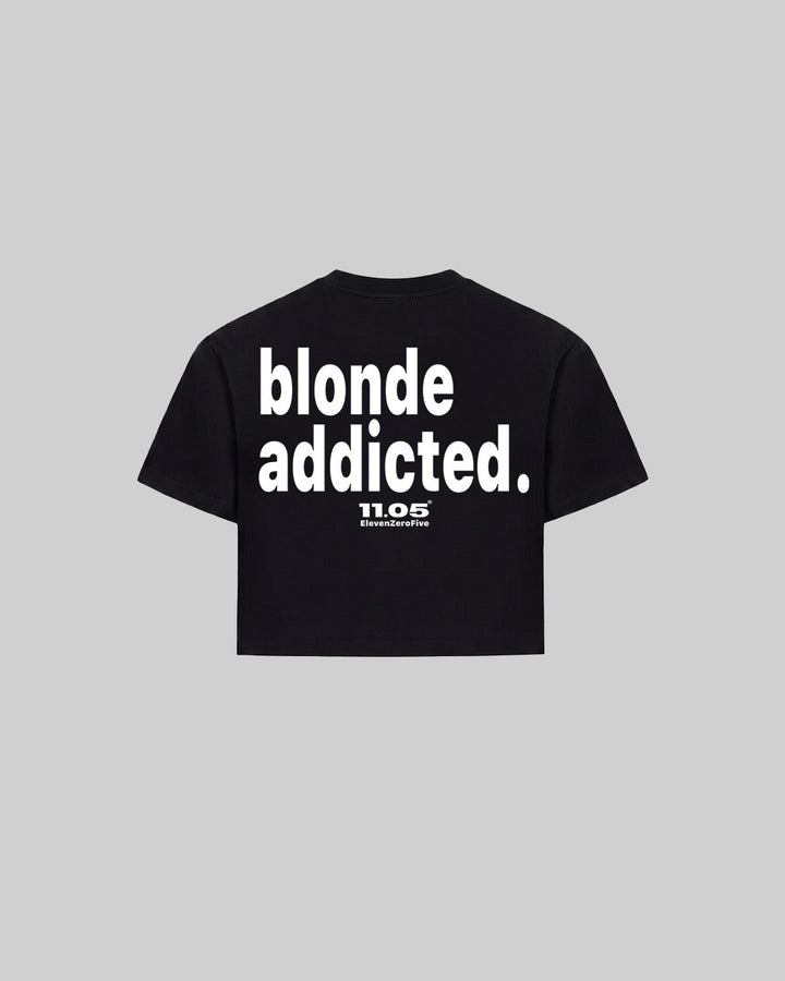 "blonde addicted." Women's TOP, 280 GSM organic cotton, made in Italy