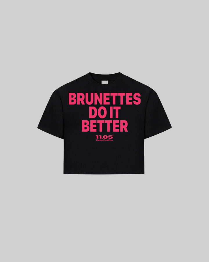 "BRUNETTES DO IT BETTER" Women's TOP, 280 GSM organic cotton, made in Italy