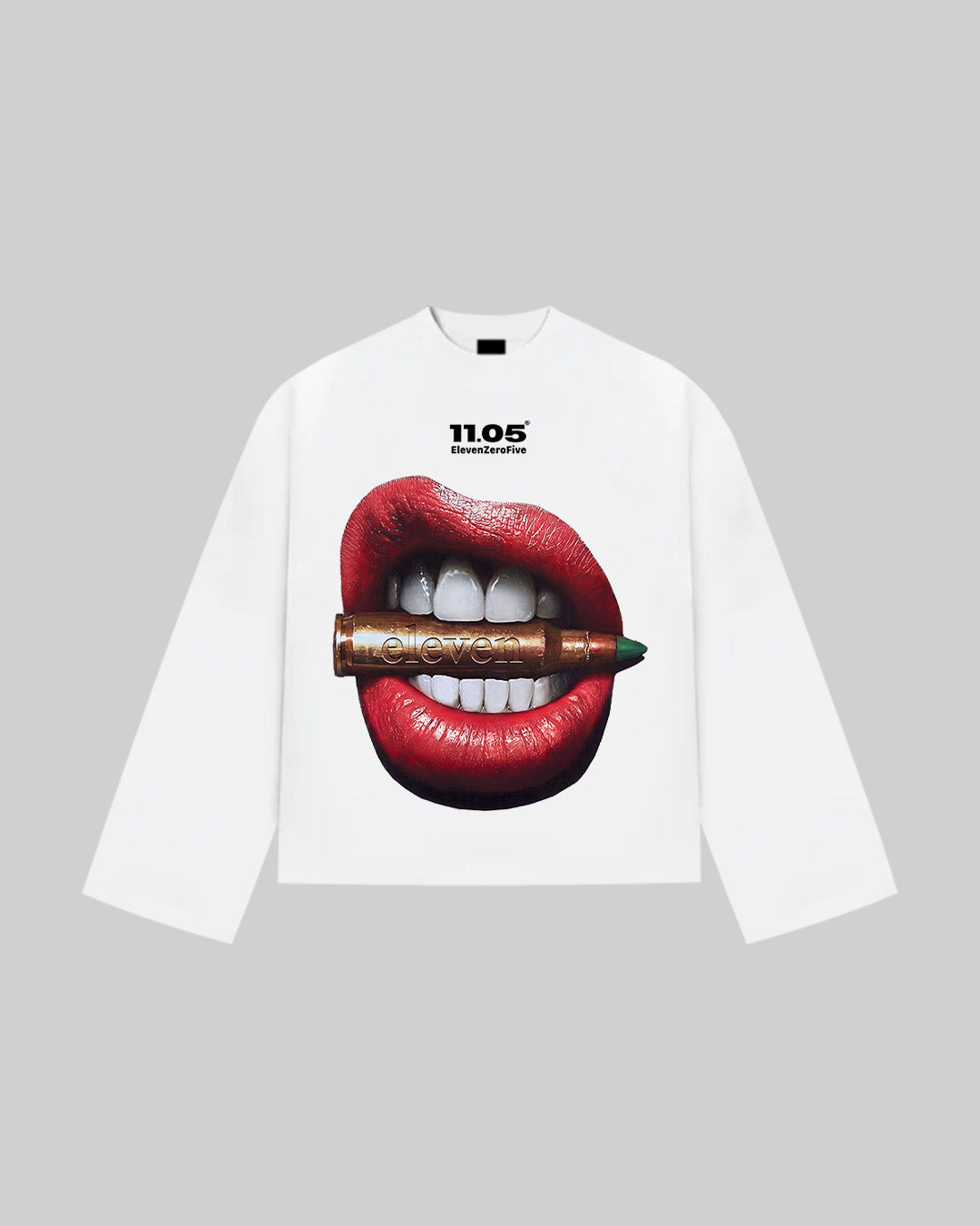"Bullet Lips" Long Sleeve, 280 GSM organic cotton, made in Italy