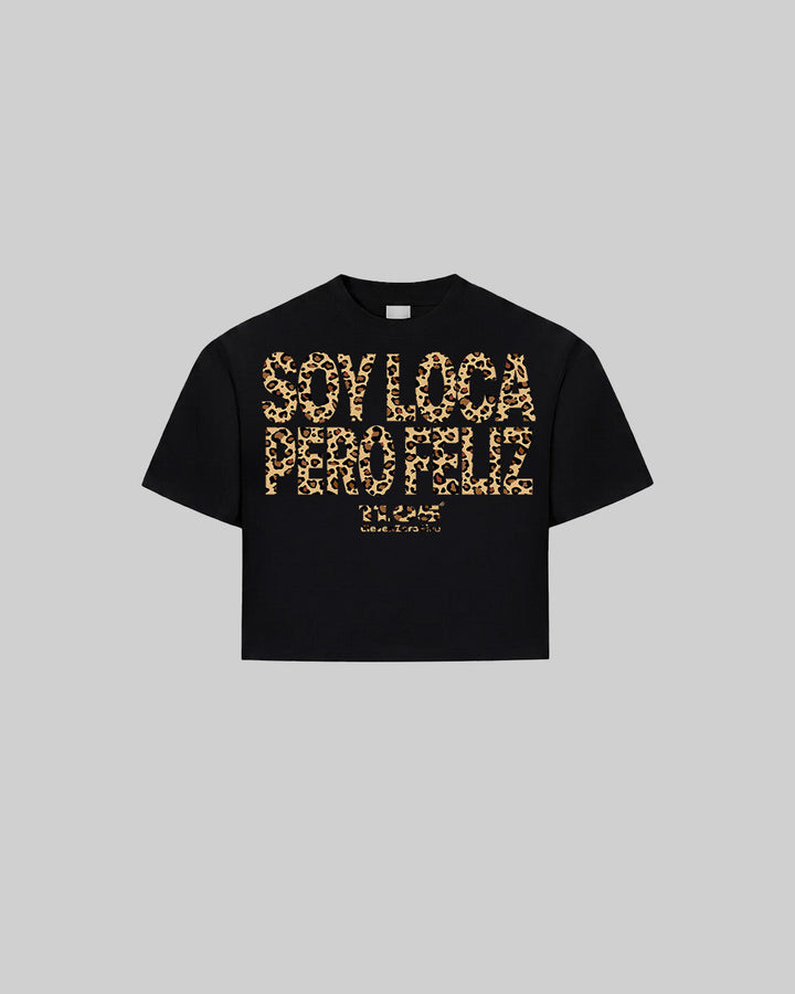"SOY LOCA PERO FELIZ" Women's TOP, 280 GSM organic cotton, made in Italy