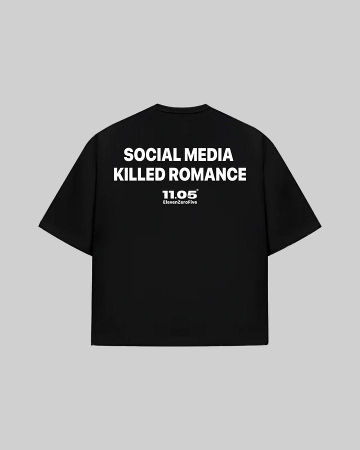 "SOCIAL MEDIA KILLED ROMANCE" T-Shirt, 280 GSM organic cotton, made in Italy