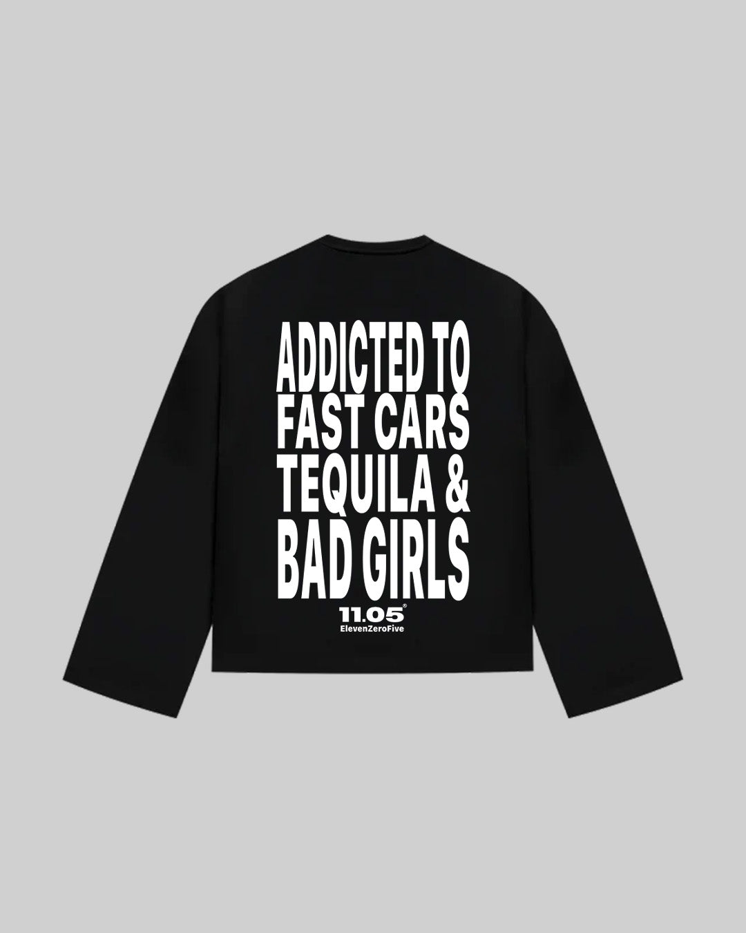 "ADDICTED TO" Long Sleeve, 280 GSM organic cotton, made in Italy