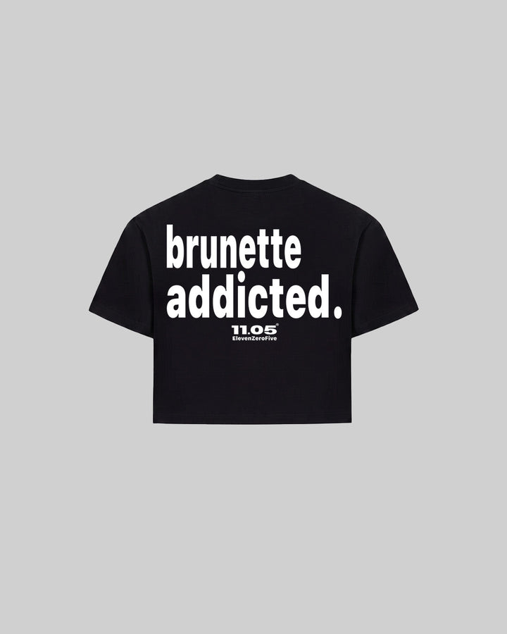 "brunette addicted." Women's TOP, 280 GSM organic cotton, made in Italy