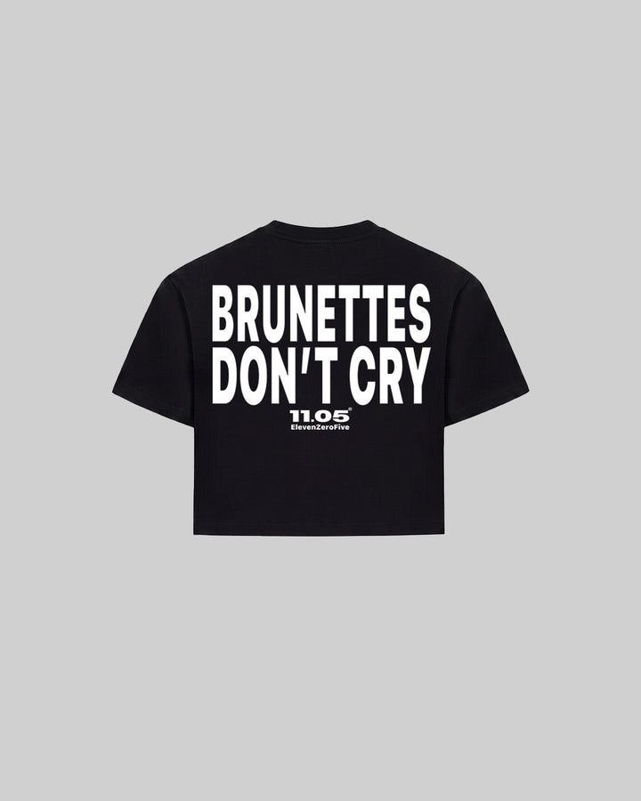 "BRUNETTES DON'T CRY" Women's TOP, 280 GSM organic cotton, made in Italy
