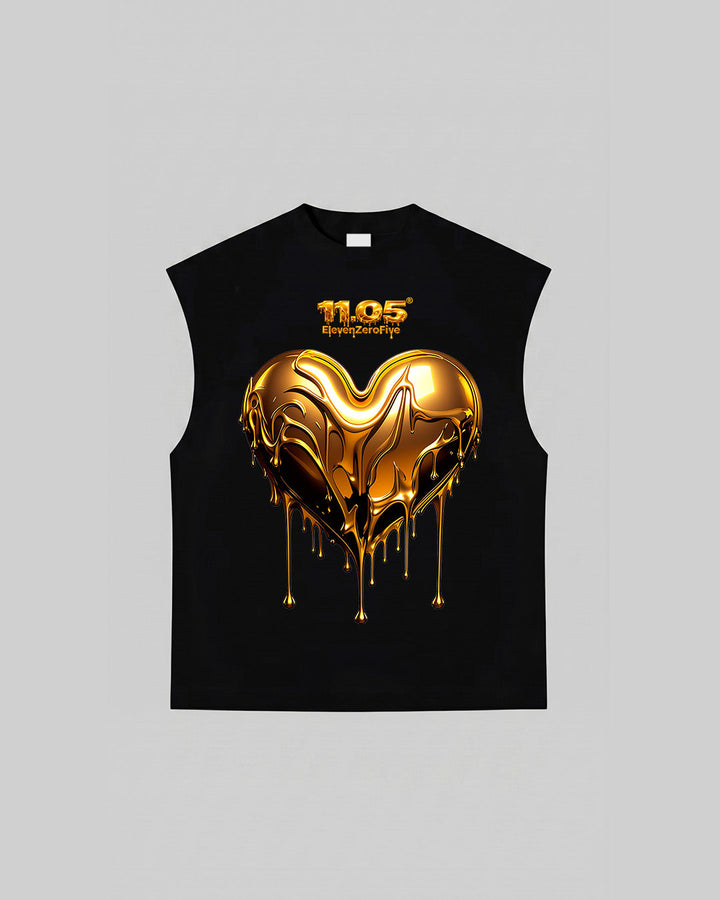 "GOLD HEART" Tank Top, 280 GSM organic cotton, made in Italy