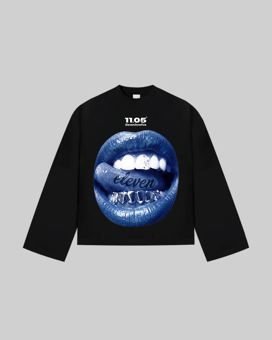 "Blue Grillz" Long Sleeve, 280 GSM organic cotton, made in Italy