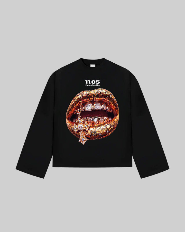 "GOLD BLESSED" Long Sleeve, 280 GSM organic cotton, made in Italy