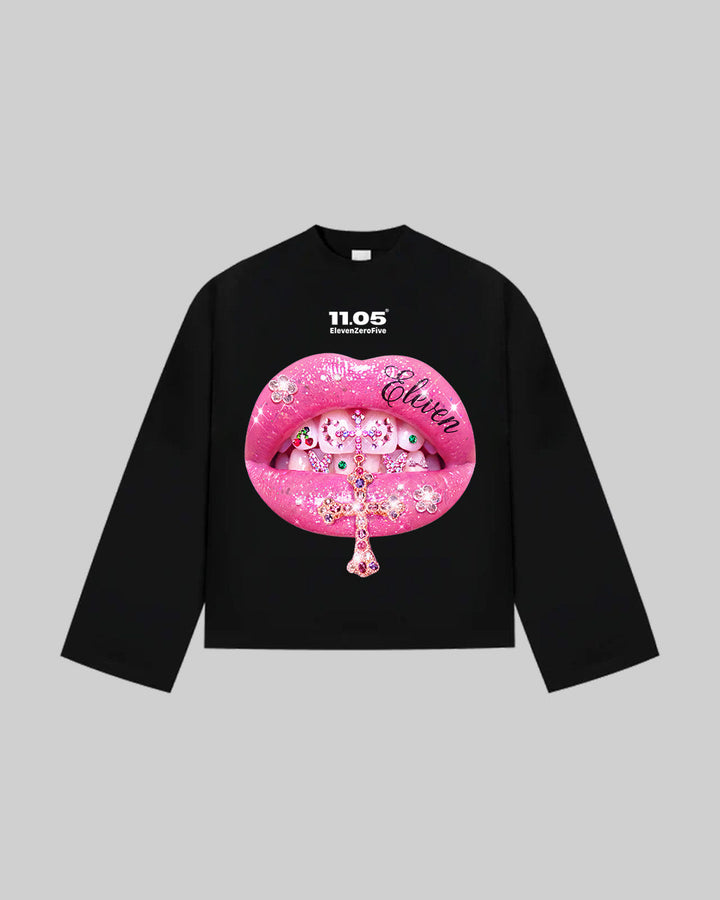 "Pink Grillz" Long Sleeve, 280 GSM organic cotton, made in Italy