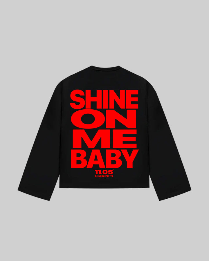 "SHINE ON ME BABY" Long Sleeve | Red Edition, 280 GSM organic cotton, made in Italy