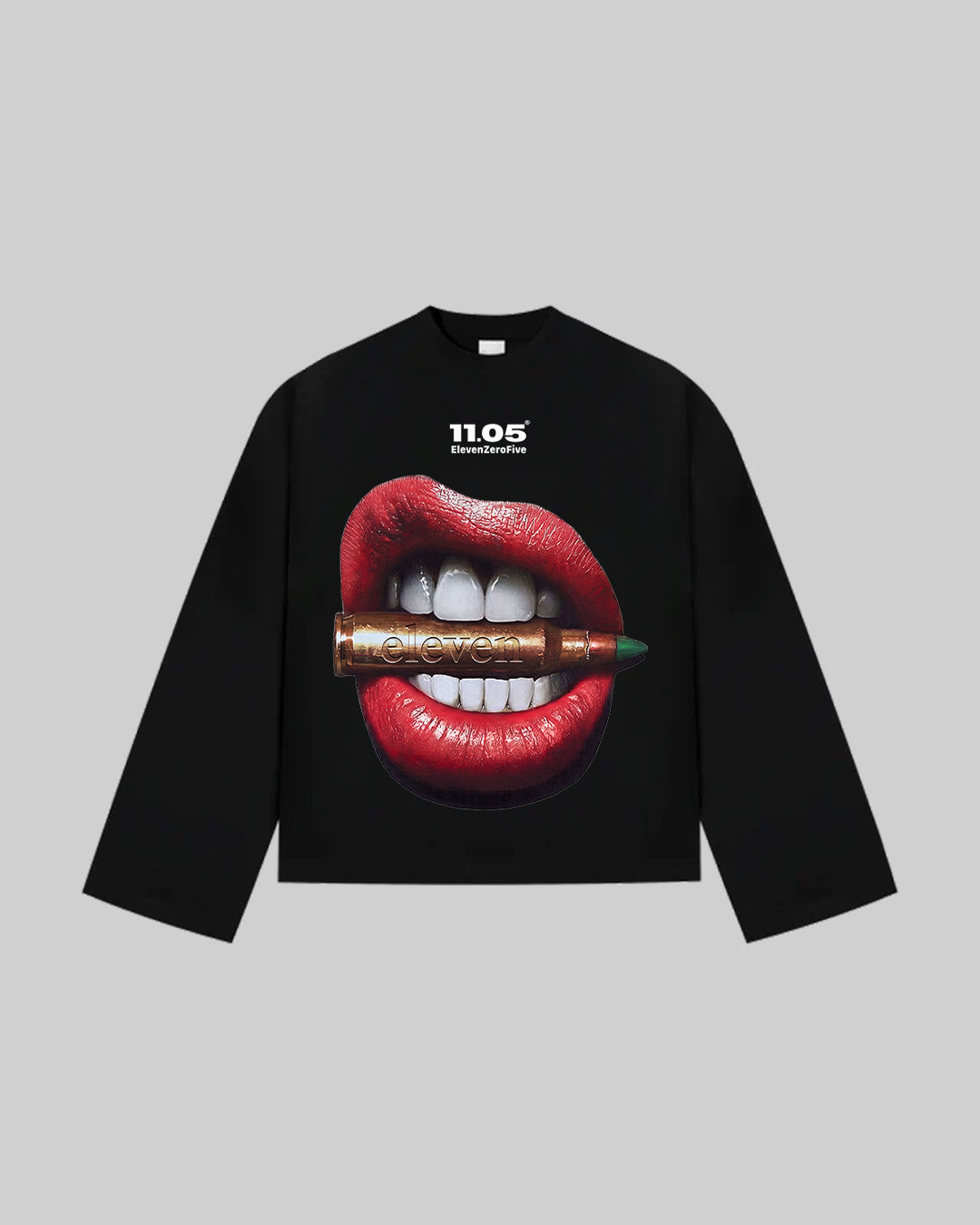 "Bullet Lips" Long Sleeve, 280 GSM organic cotton, made in Italy