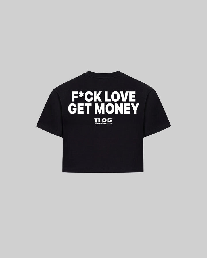 "F*CK LOVE GET MONEY" Women's TOP, 280 GSM organic cotton, made in Italy