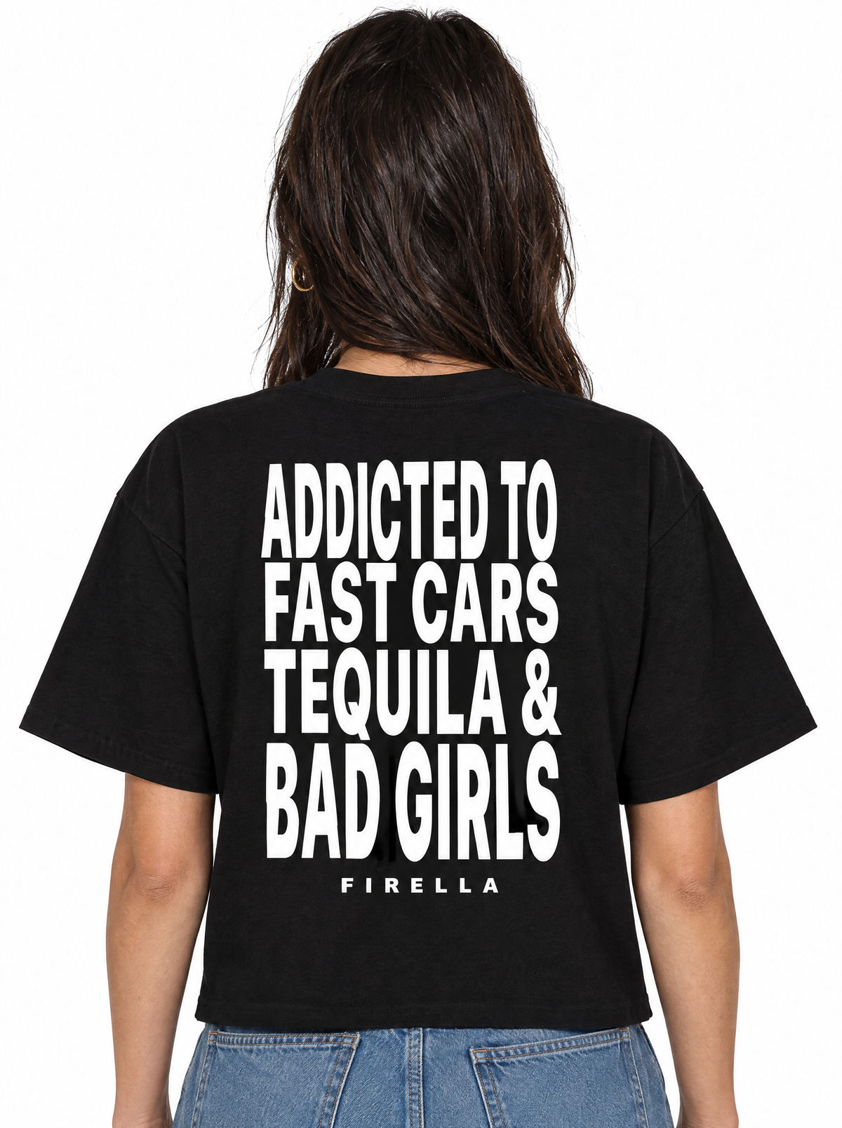 "ADDICTED TO" T-Shirt - Black - back detail