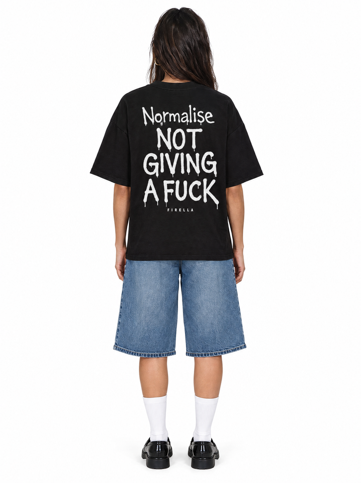 IDGAF TEE - Black - back