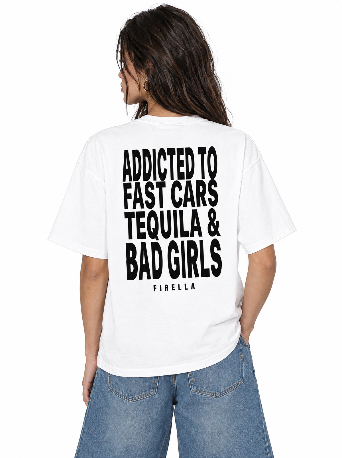 "ADDICTED TO" T-Shirt - White - back angle