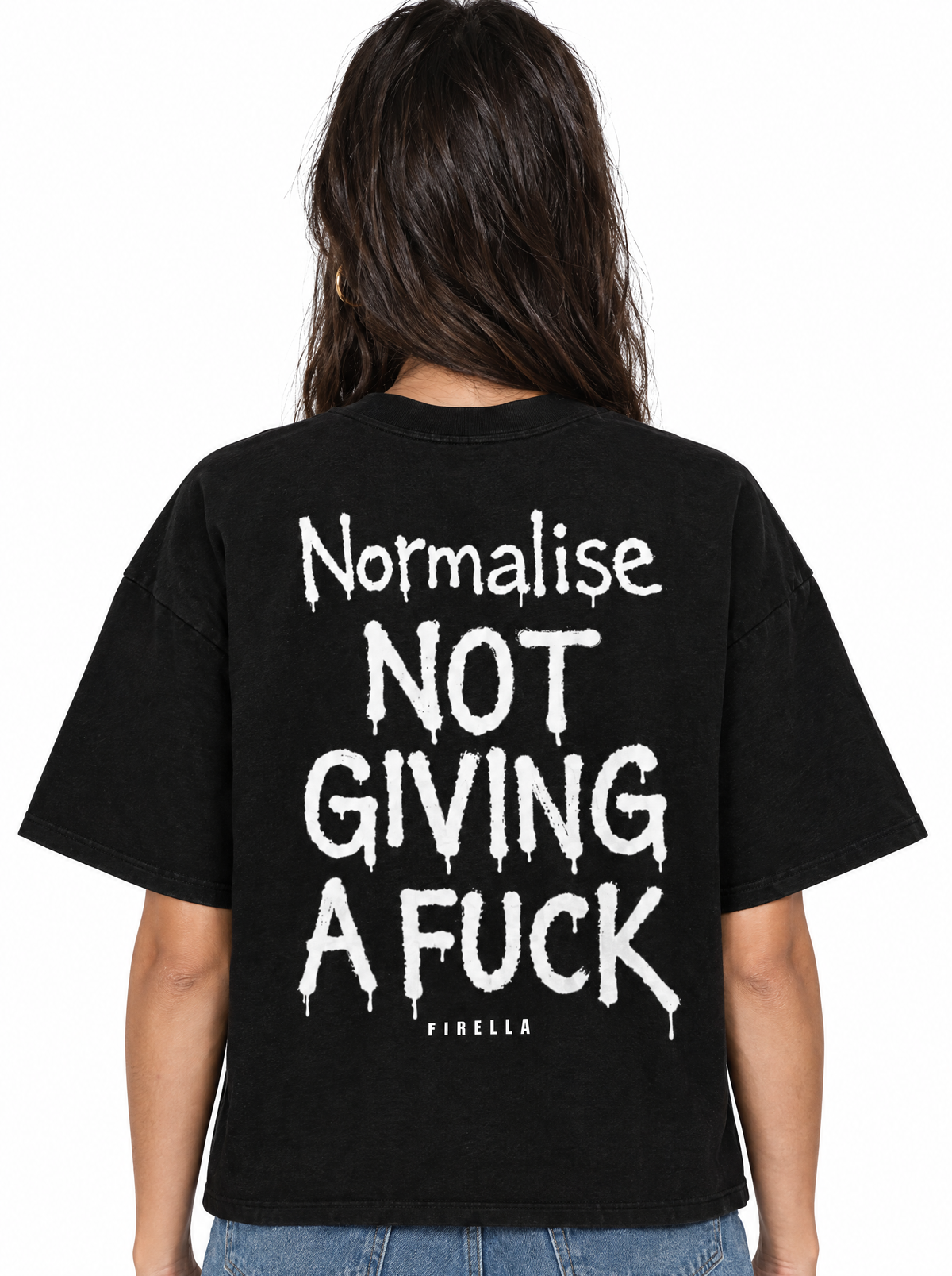 IDGAF TEE - Black - back detail