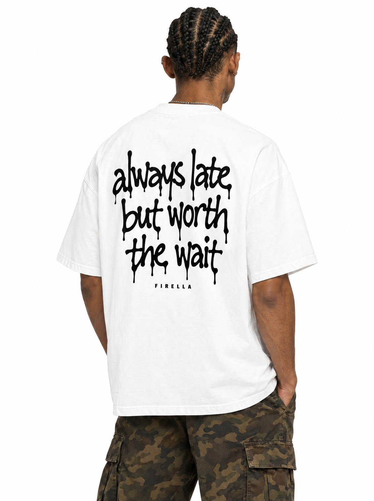 ALWAYS LATE TEE - White - back angle