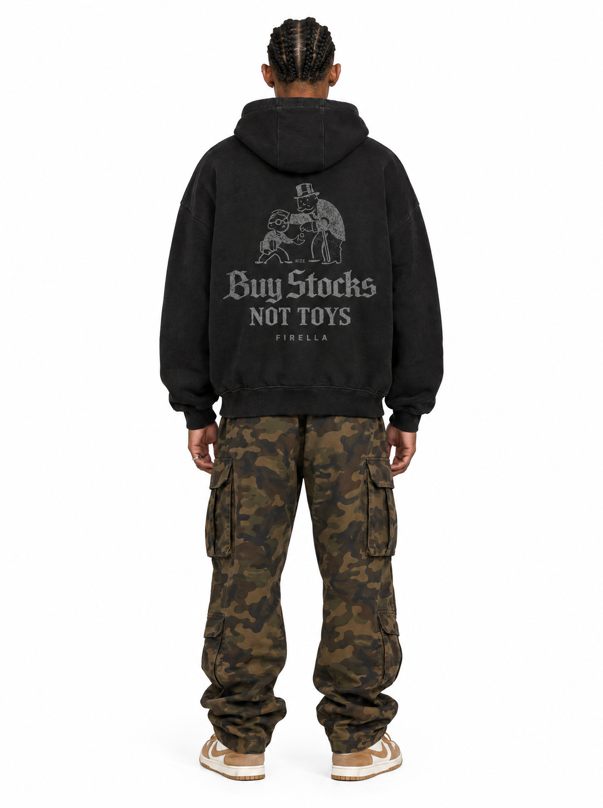 BUY STOCKS NOT TOYS HOODIE - Black - back