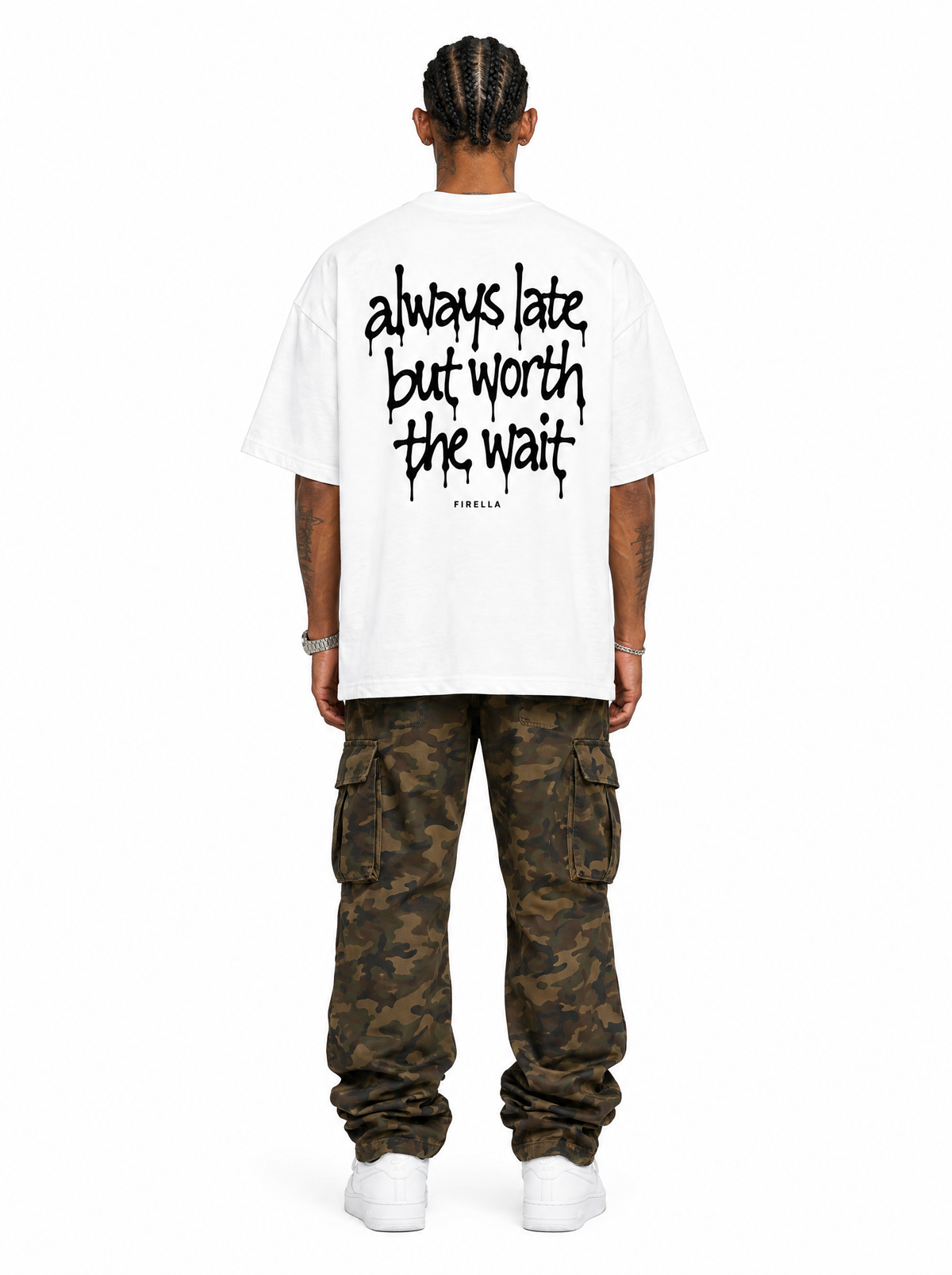 ALWAYS LATE TEE - White - back