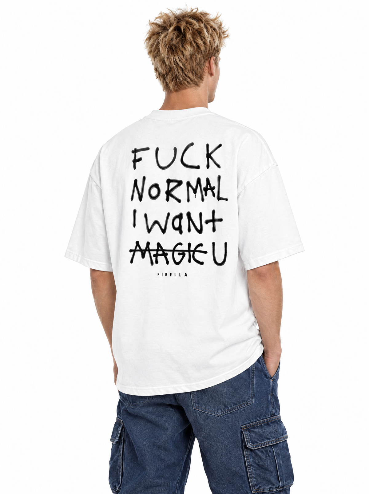 NOT NORMAL TEE - White - back angle