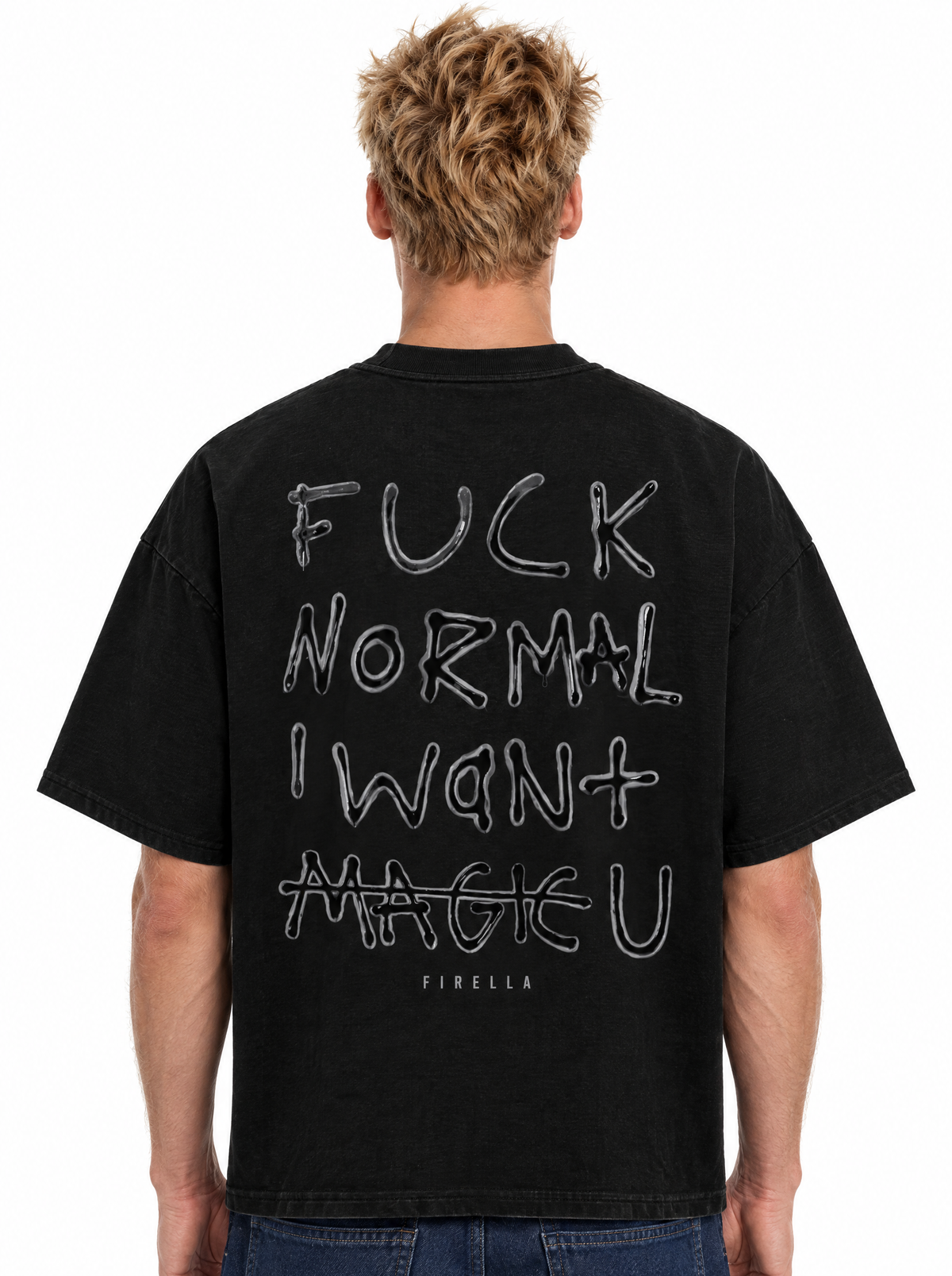 NOT NORMAL TEE - Black - back detail