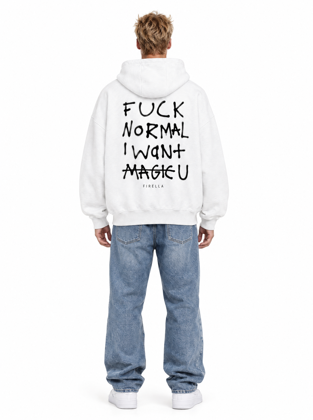NOT NORMAL HOODIE - White - back