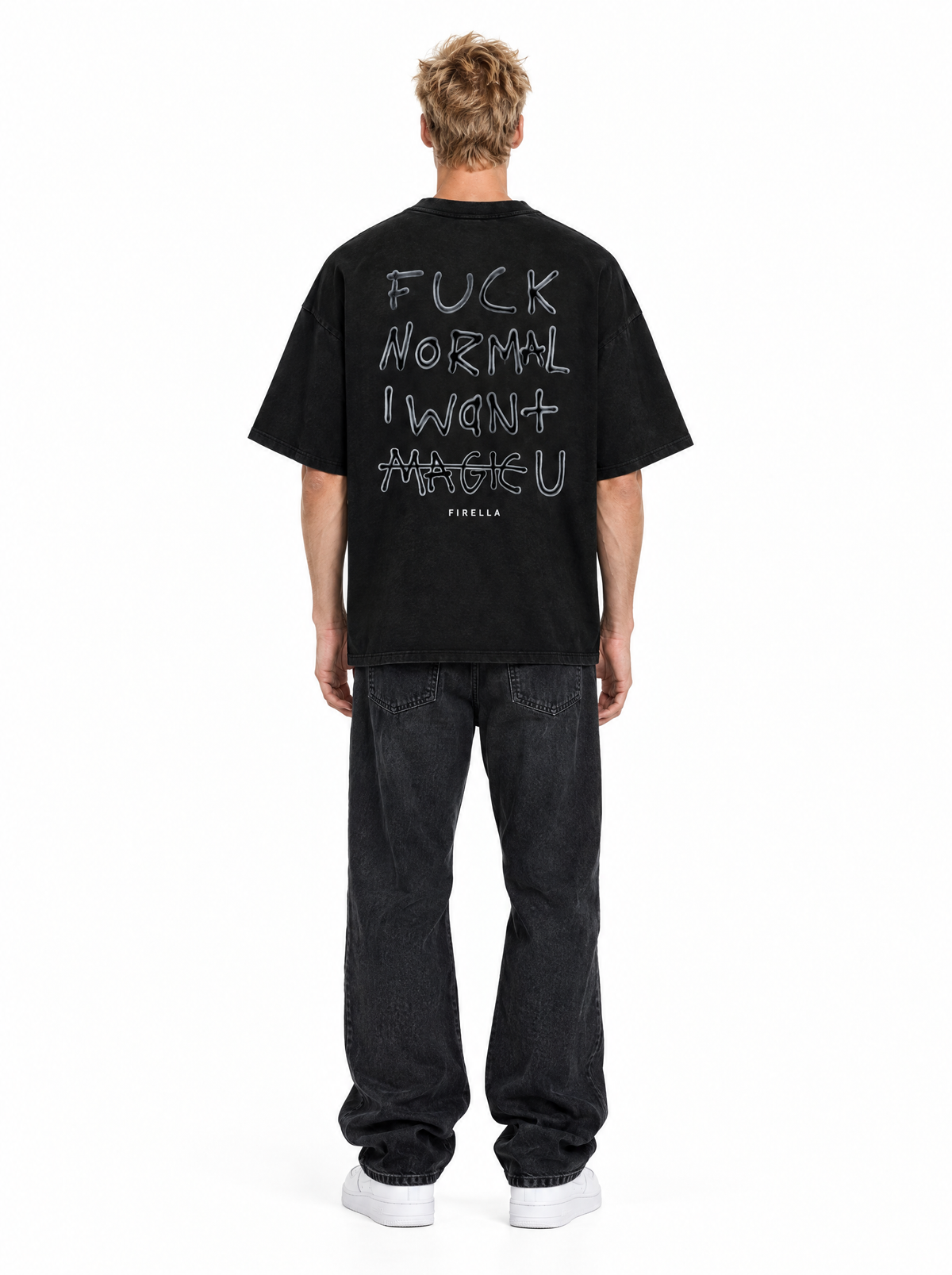 NOT NORMAL TEE - Black - back