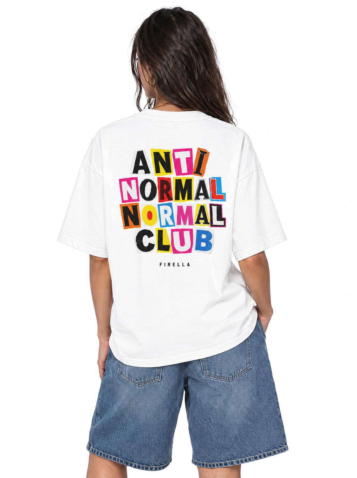 ANTI NORMAL CLUB TEE - White - back angle