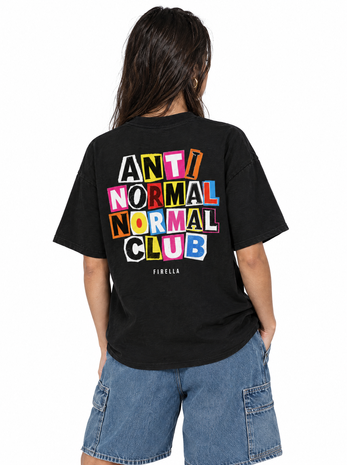 ANTI NORMAL CLUB TEE - Black - back angle