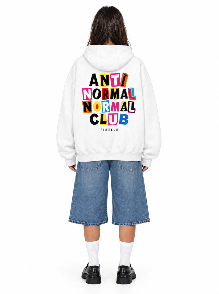ANTI NORMAL CLUB HOODIE - White - back